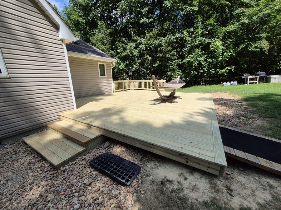 Ground-level deck with steps